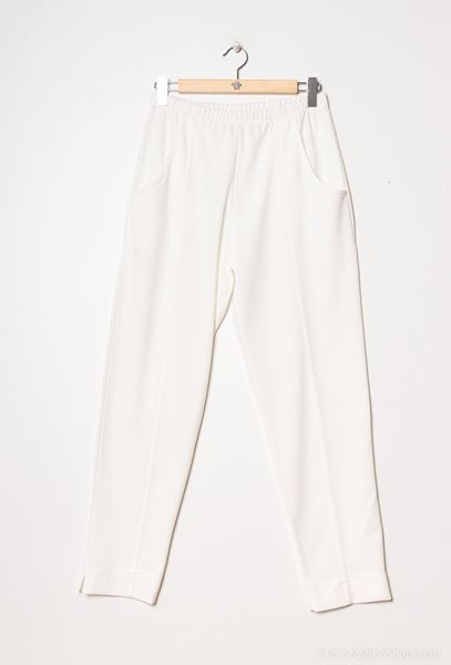 Picture of PLUS SIZE WHITE STRETCH TAILORED TROUSERS